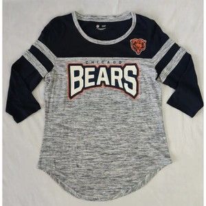Rhinestone Large Women's NFL Chicago Bears 3/4 Sleeve Shirt